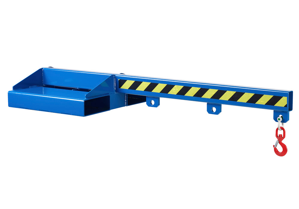 Brazo de carga para carretilla elevadora / toro, 1500 mm, capacidad de carga 1050-5000 kg, azul