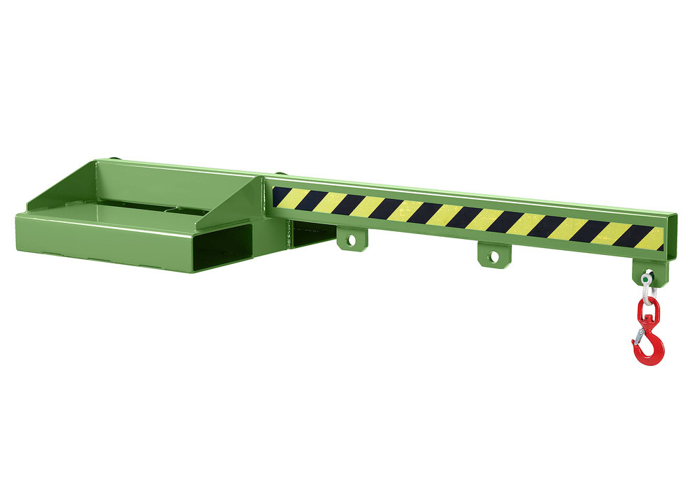 Brazo de carga para carretilla elevadora / toro, 1500 mm, capacidad de carga 550 - 2500 kg, verde