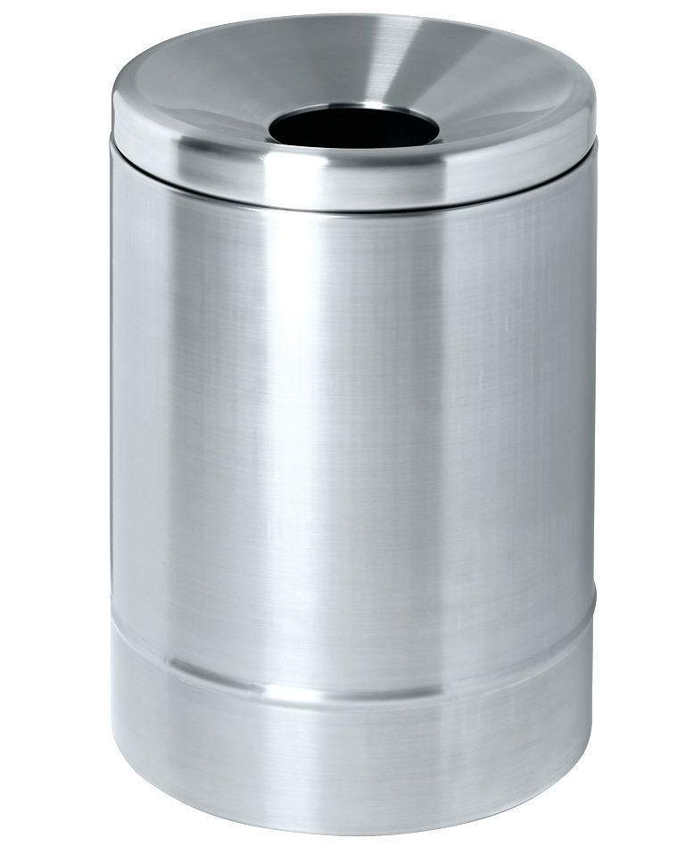 Self-extinguishing waste paper bin, 15 litres, stainless steel