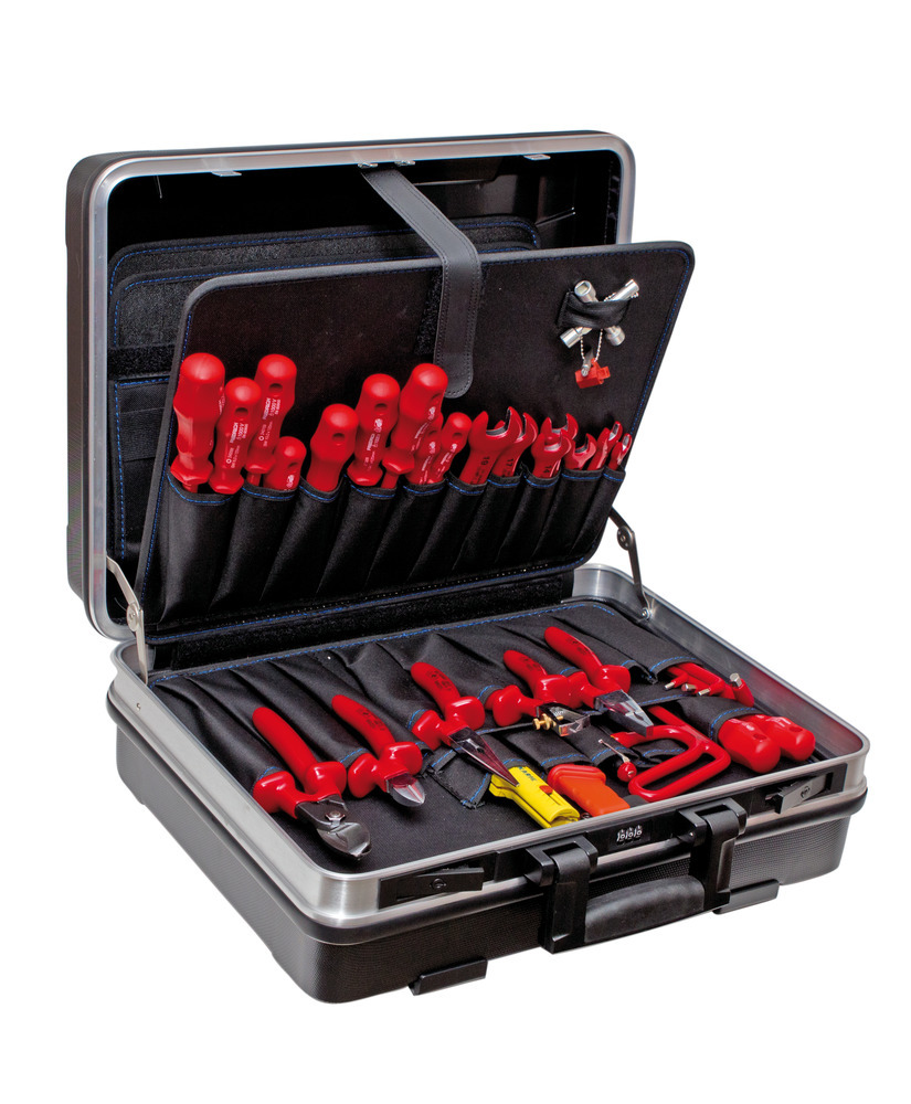 Caja de herramientas rígida VDE Service, 32 piezas, herramientas aisladas 1000 V