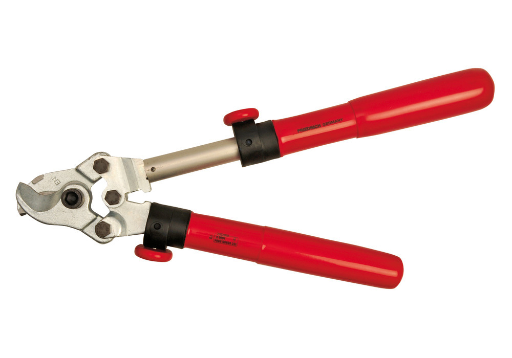 Cable shears with telescopic handles, 350-550 mm, cutting range Ø max. 27 mm, dip insulated 1000 V