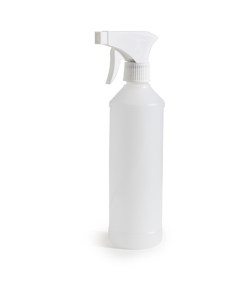 Spray bottle in HDPE, 500 ml, natural, Pack = 5 pieces