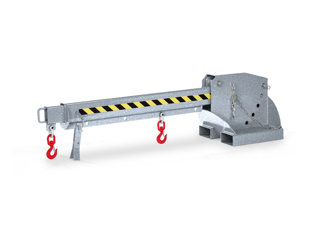 Crane arm, extendable and height adjustable, load capacity 650 - 3000 kg, galvanised
