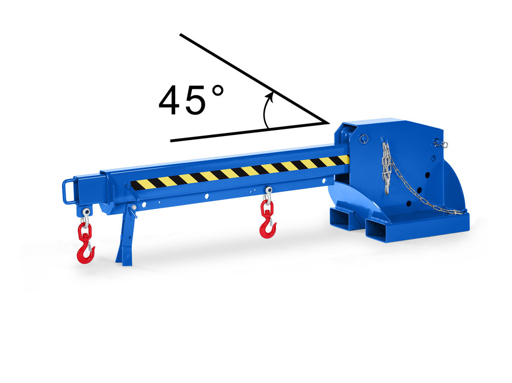 Crane arm, extendable and height adjustable, load capacity 650 - 3000 kg, blue