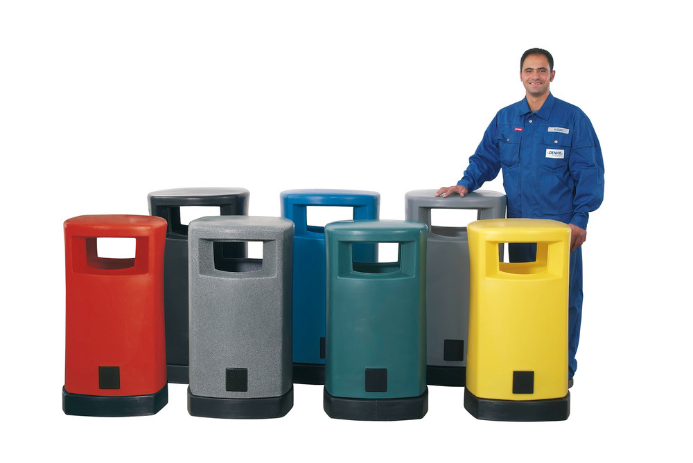 Coletor de resíduos de polietileno (PE), 80 e 120 litros, em várias combinações de cores