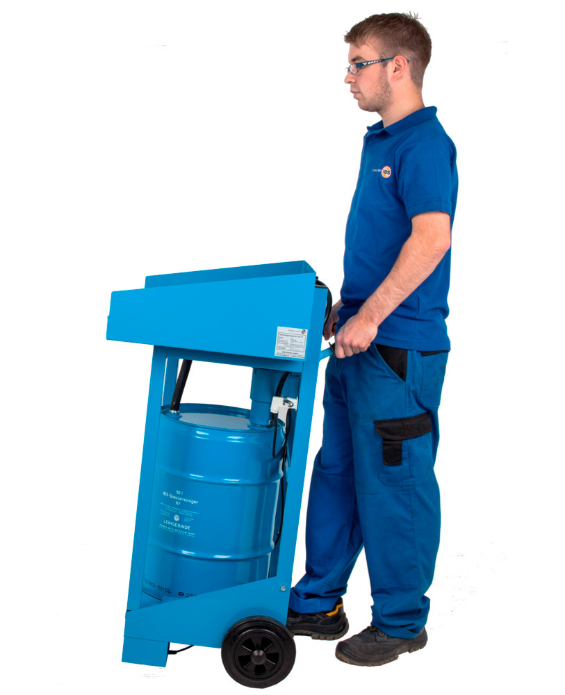 Parts cleaner F2 with connection for one 50 litre cold cleaner drum, mobile