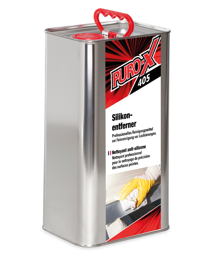 Detergente PURO-X 405 per freni e rimoz. di silicone, detergente potente x siliconi, tanica da 5 l.