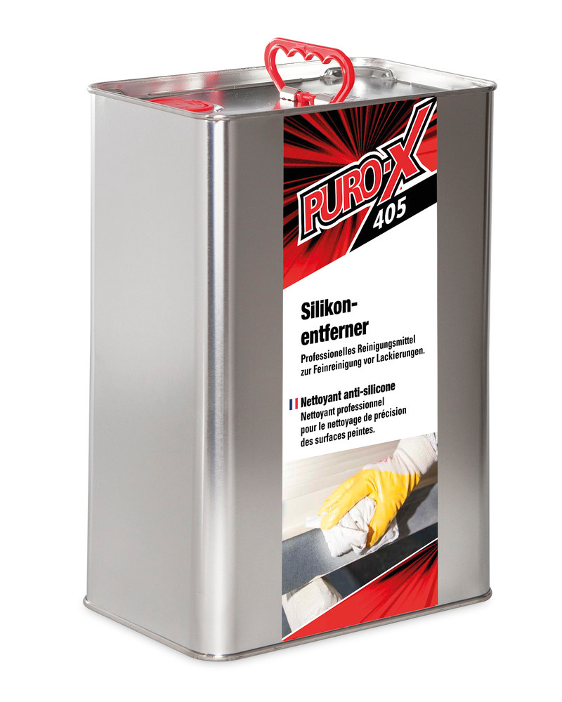 Detergente PURO-X 405 per freni e rimoz. silicone, detergente potente x siliconi, tanica da 10 l.