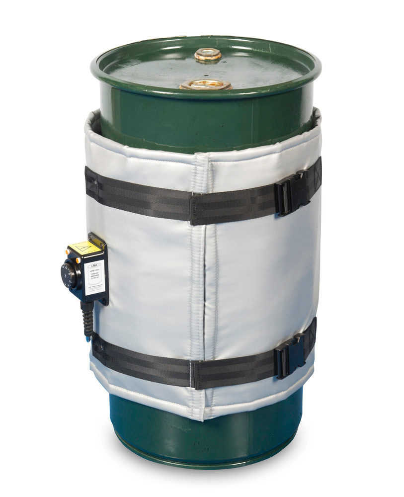 Manta calefactora para bidones de 60 litros, termostato 0 - 160°C, perímetro 1100 - 1250 mm, 640 W
