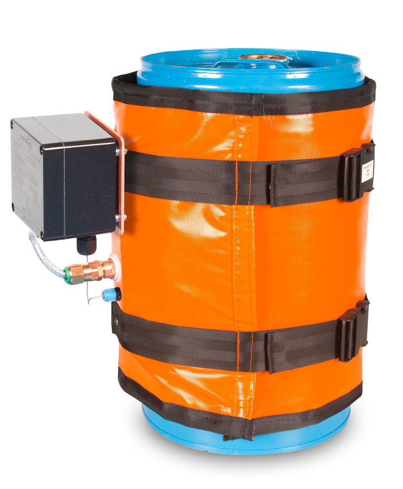 Varmekappe til 30 liters tromler, T3 Ex-beskyttelse, 0 - 85° C termostat,  870 - 1020 mm, 160 watt