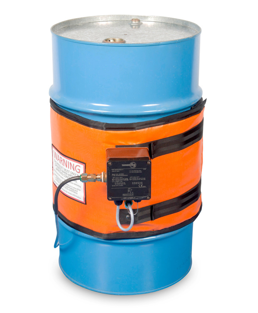 Varmekappe til 120 liters tromler, T4 Ex-beskyttelse, 0 - 50° C termostat,  1400 - 1650 mm, 150 watt