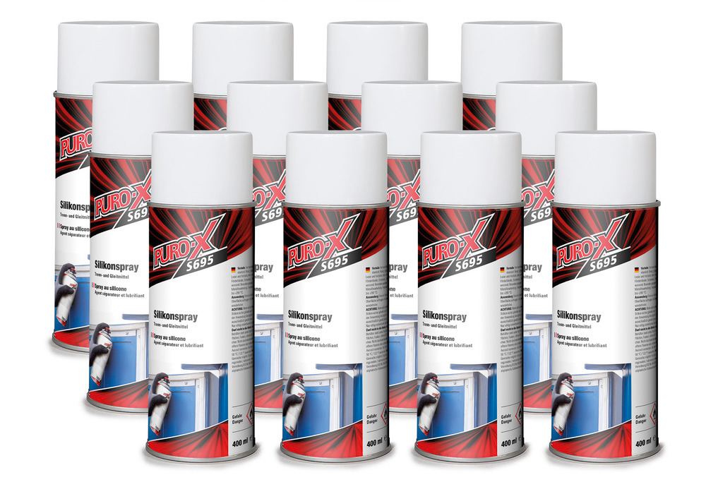 Puro-X S695 siliconenspray, 12 sproeiflacons van 400 ml