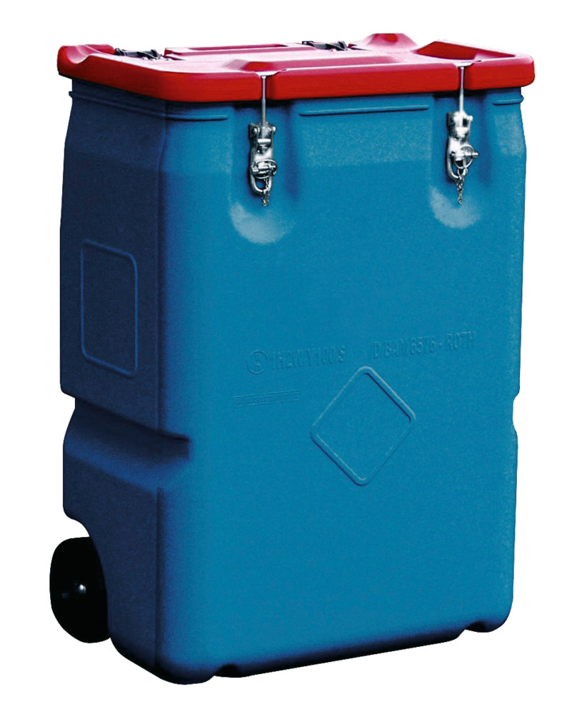 Transportbehälter, mit 170 oder 250 Liter Volumen.