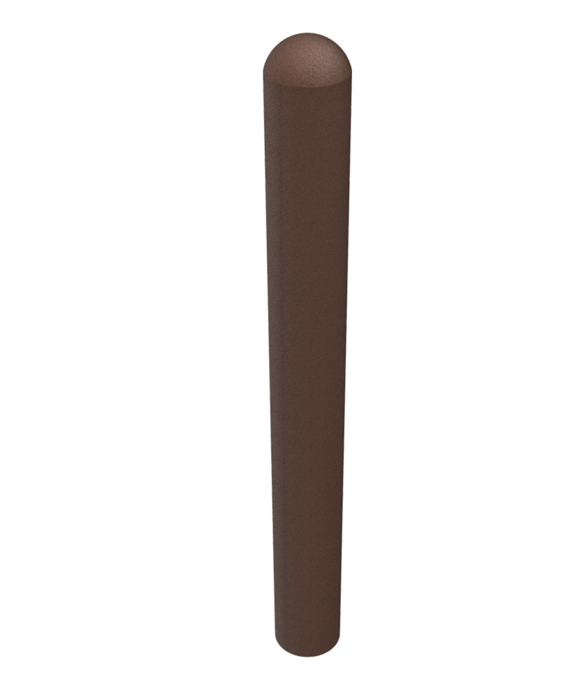 Absperrpfosten, Halbkugelkopf Ø 150mm, aus Recyclingmaterial, Gesamtlänge 1500 mm