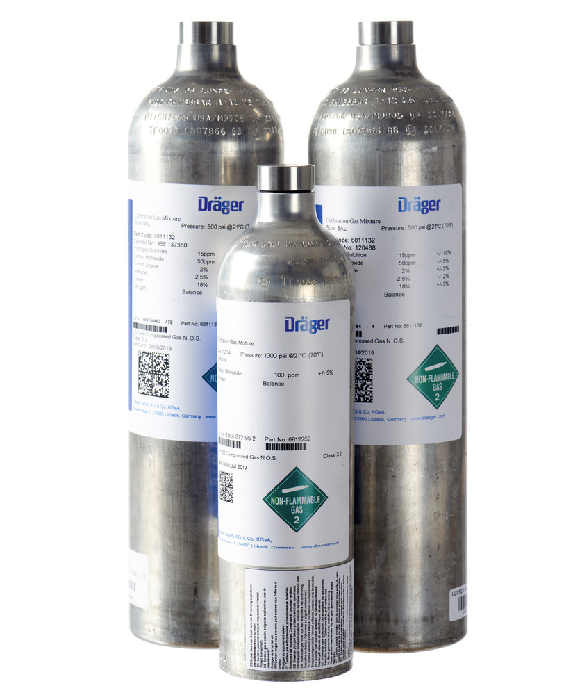 Gaz de test Dräger, 60 litres, oxyde d’éthylène (C2H4O), 10 ppm