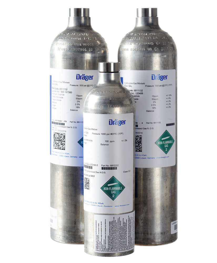 Gás de teste Dräger, 60 L, dióxido de enxofre (SO2), 10 ppm