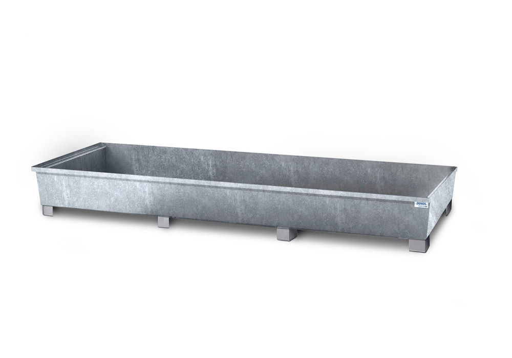 Spill tray classic-line in galvanised steel, for shelf width 3300 mm