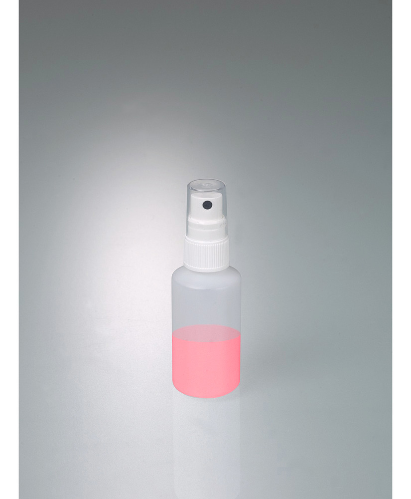 Sprayflaske af HDPE, forstøver af PP, transparent, 50 ml, 10 stk.