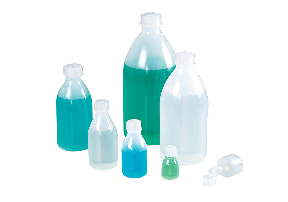 Bio-Enghalsflaschen aus Green-PE, mit Schraubverschluss