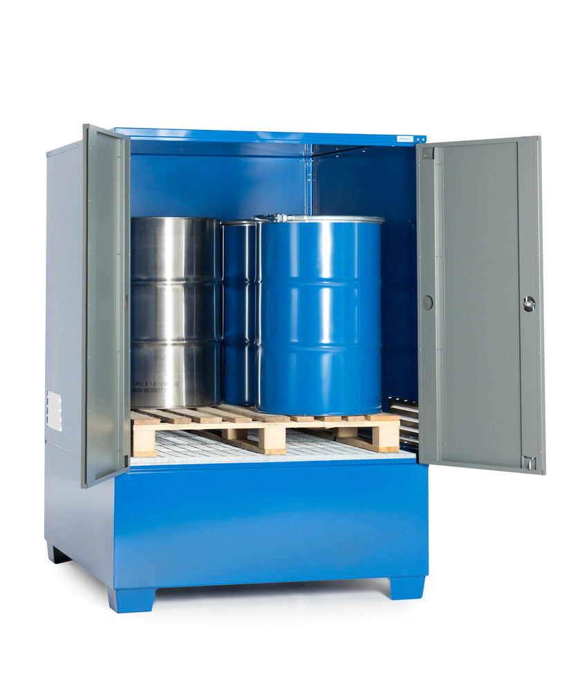 SteelSafe Gefahrstoffdepot C, zur Lagerung von bis zu 4 Fässern à 200 Liter
