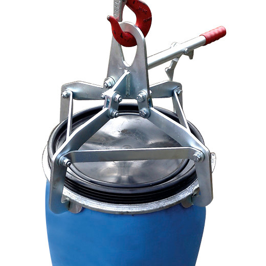 Clamping claw gripper for 120-litre Polyethylene lidded drums