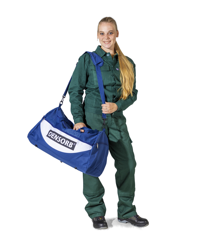 DENSORB absorbent material emergency spill kit in robust carry bag with shoulder strap