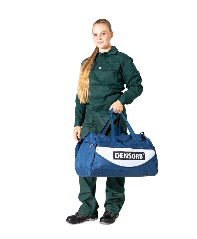 DENSORB absorbent material emergency spill kit in robust carry bag with shoulder strap