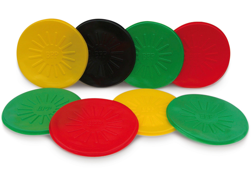 Fassdeckel aus Polyethylen (PE), Typ DF, in 4 Farben erhältlich.