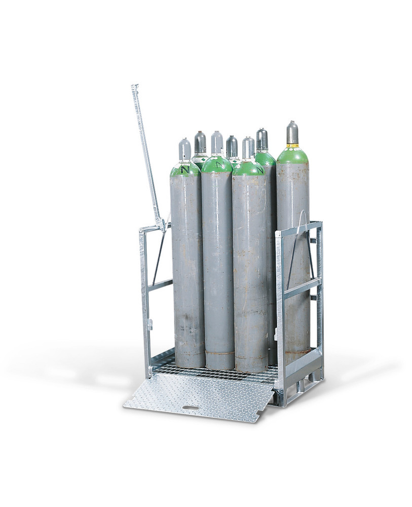 Gas cylinder pallet GFP 50, galvanised, for 12 gas cylinders with max. Ø 230 mm