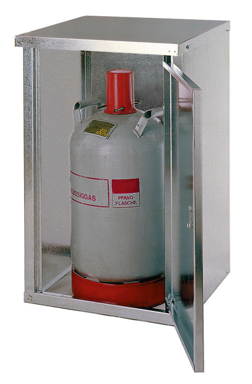 Skriňa na pl. fľ. na kvap. plyn ST 10 pre fľaše 1 x 11 kg s uzavretou stenou a 1-krídlovými dverami