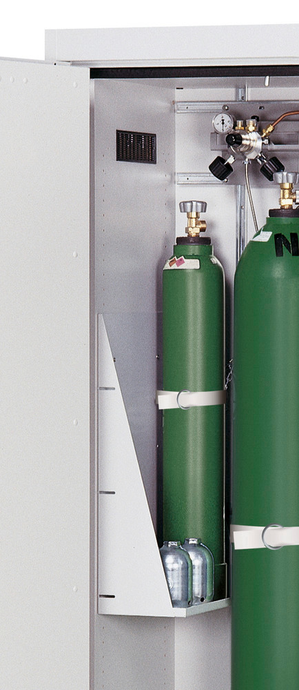 ﻿Cylinder holder, height adjustable, for hanging on the side wall Small gas cylinders can also be stored in a practical manner