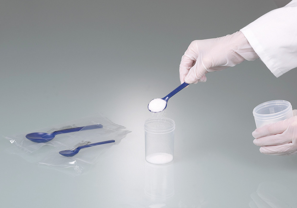 Detekterbar ske af polystyrol, 2,5 ml, blå, enkeltvis pakket/steril, 100 stk.