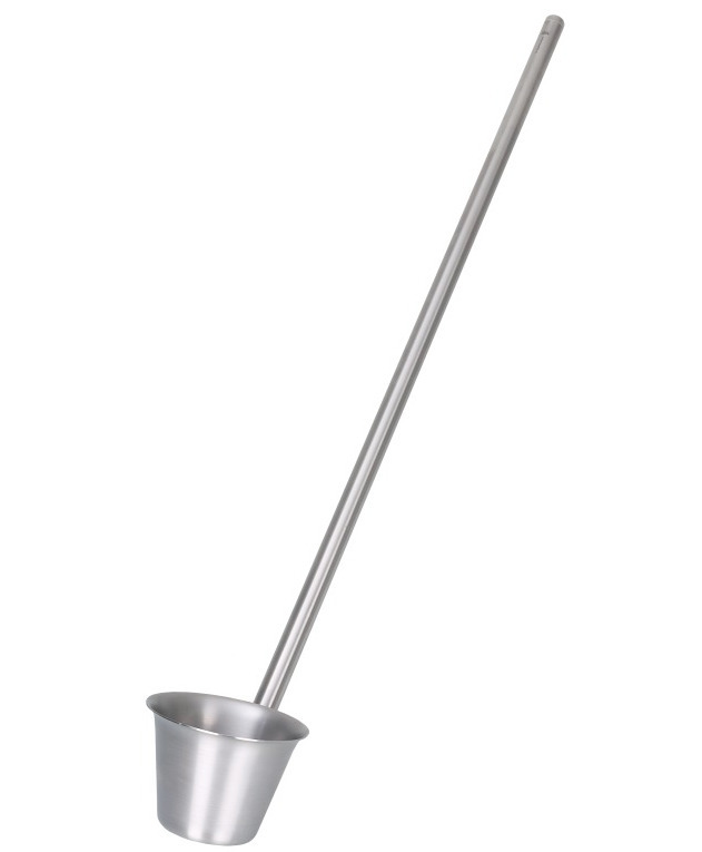 Scoop, with rod, in stainless steel V2A, 1000 ml volume
