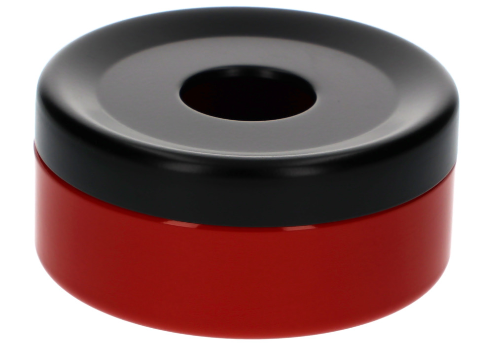 Safety table-top ashtray, corrosion-free, red/black