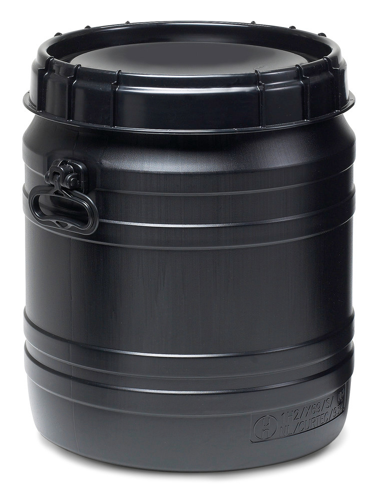 Szélesnyakú hordó SWH 55, UV-védelemmel, 55 literes, fekete, UN-engedéllyel