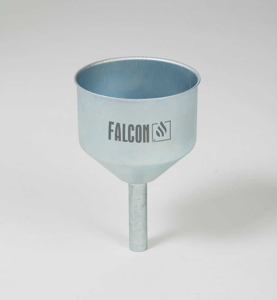 FALCON acél tölcsér biztonsági tartályhoz, horganyzott, csonk 23 mm, beöntő nyílás Ø 138 mm