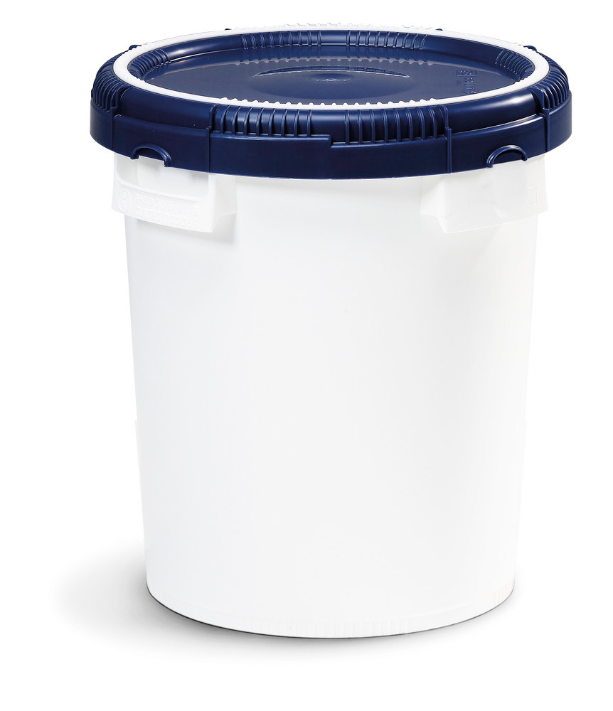 Click Pack X container, 20l, white, with lid, nestable, with UN approval