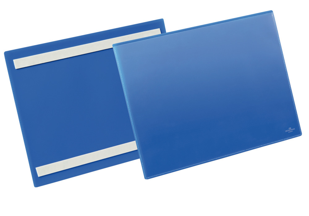 Selbstklebende Etikettentasche A4 quer, VE = 50 Stück, dunkelblau