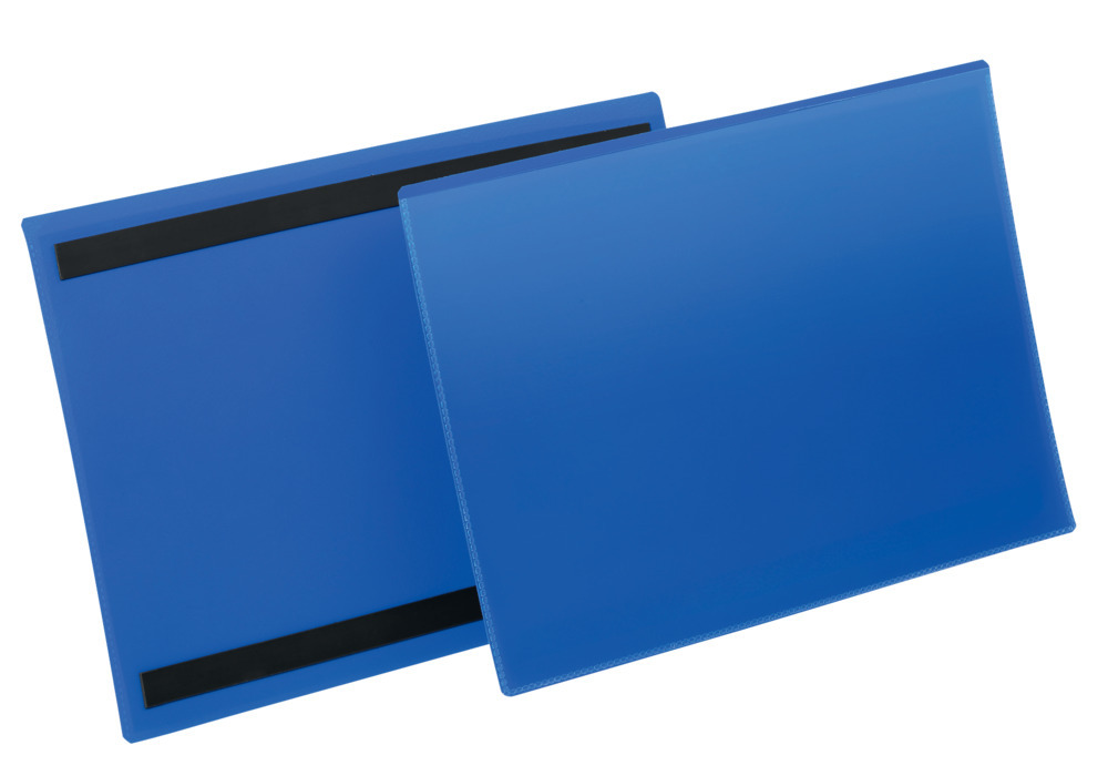 Magnetisk lomme til afmærkning, A4 liggende, stk. pr. pakke = 50 stk., mørkeblå
