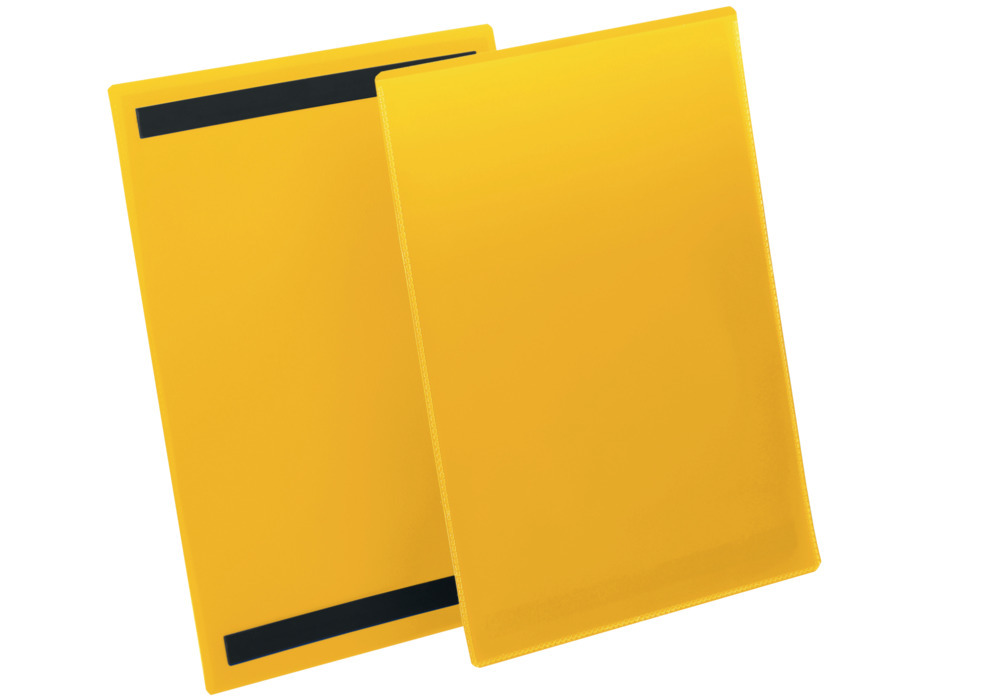 Magnetisk lomme til afmærkning, A4 stående, stk. pr. pakke = 50 stk., gul