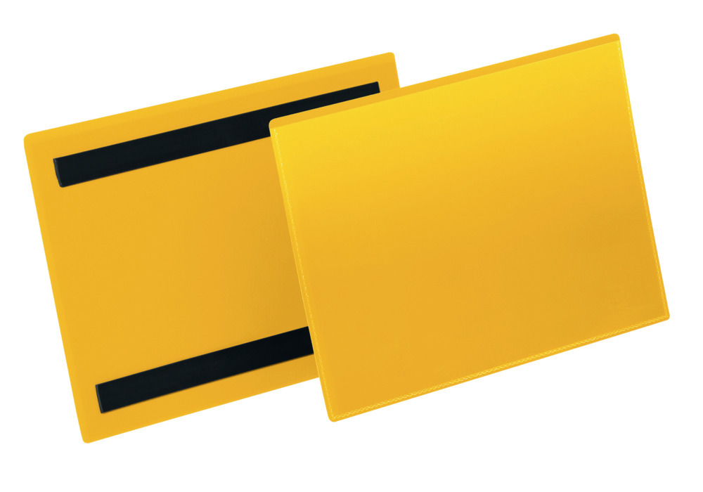 Magnetisk lomme til afmærkning, A5 liggende, stk. pr. pakke = 50 stk., gul