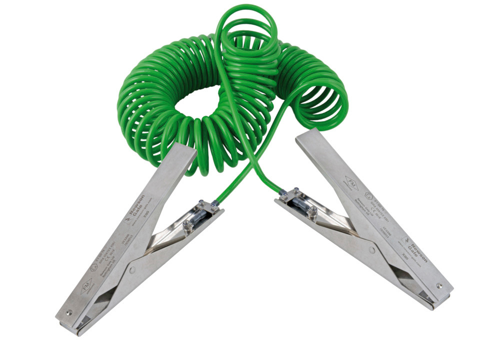 Spiral earthing cable with 2 earthing clamps model HD