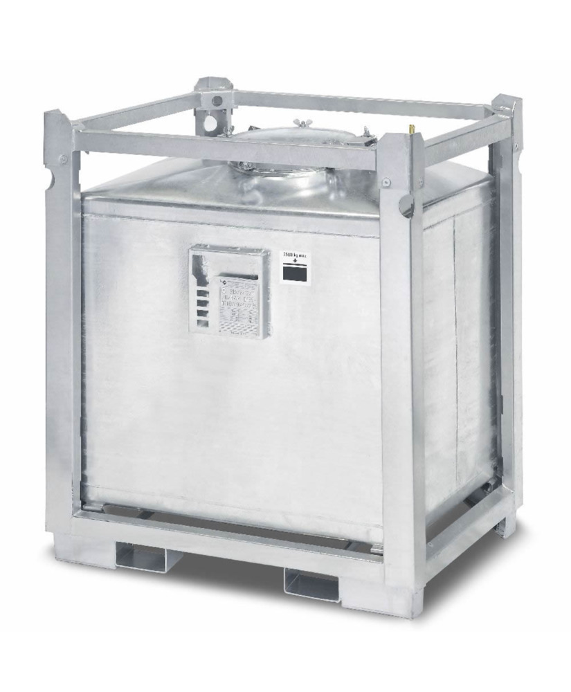 ASF-beholder, enkeltvægget, 1000 liters volumen galvaniseret