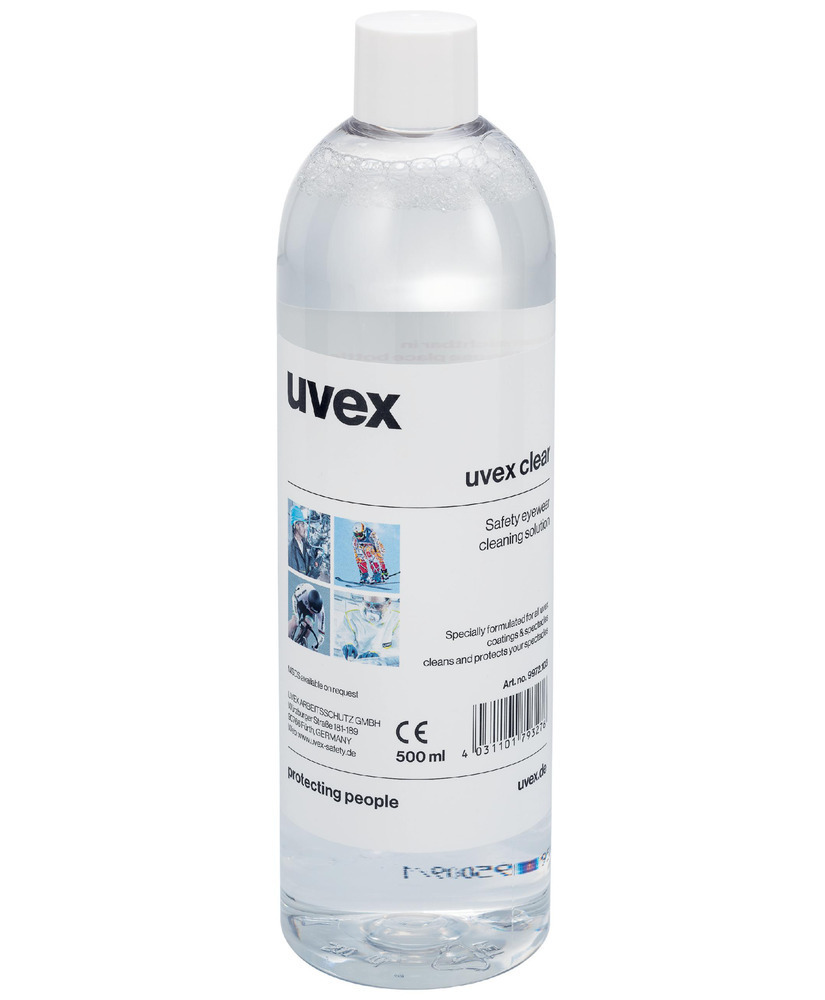 Liquide de nettoyage uvex 9972103, 500 ml, pour station de nettoyage pour lunettes uvex 9970005
