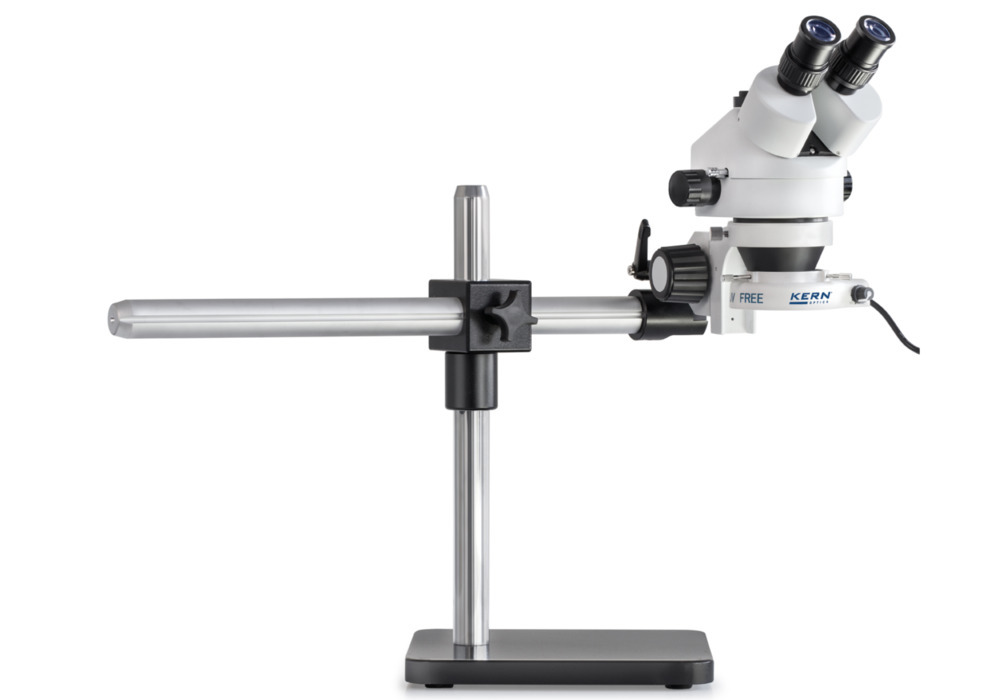 Kit de stéréomicroscope KERN Optics OZL 963, tube binoculaire, objectif 0,7x-4,5x, bras télescopique