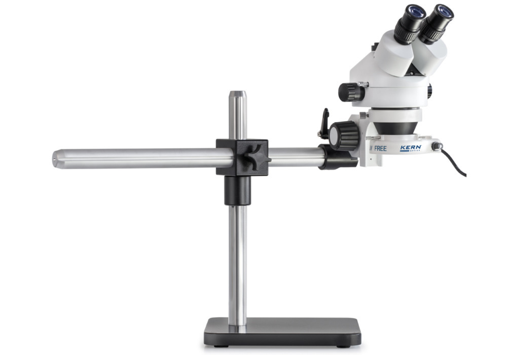 Set x microscopio stereosc. OZL 961, KERN Optics, tubo binoc., obiett. 0,7x4,5, braccio telescopico