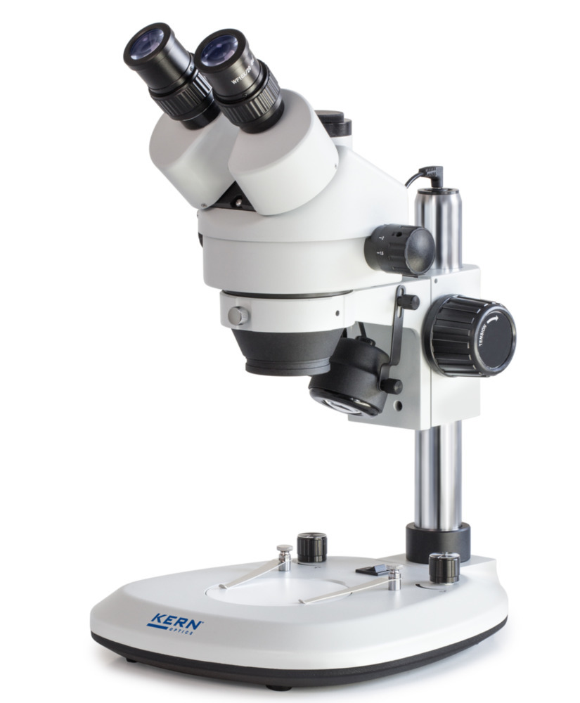KERNOptics Stereo-Zoom-mikroskop. OZL463,tubus binokul.,näkök.Ø 28.6 mm-4.4mm, pylväsjalusta