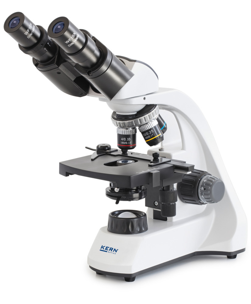 Mikroskop pro pozorování v procházejícím světle KERN Optics 106, objektivy 4x/10x/40x/100x, 1 W LED