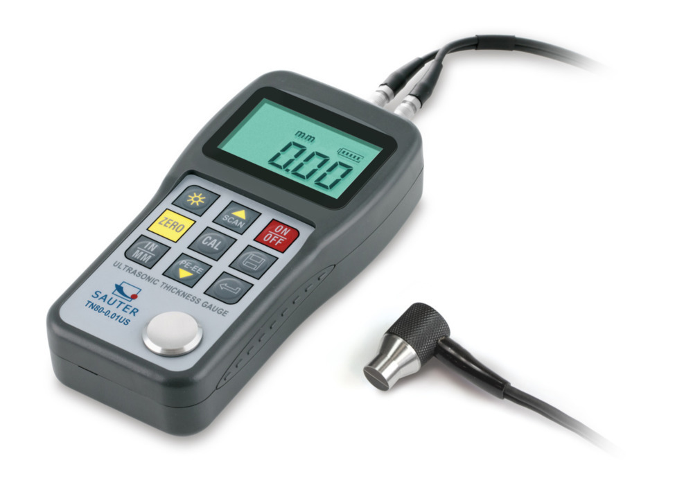 Ultrazvukové meradlo hrúbky materiálu Sauter TN300-0.1US, rozsah merania 3-300 mm, presnosť 0,01 mm