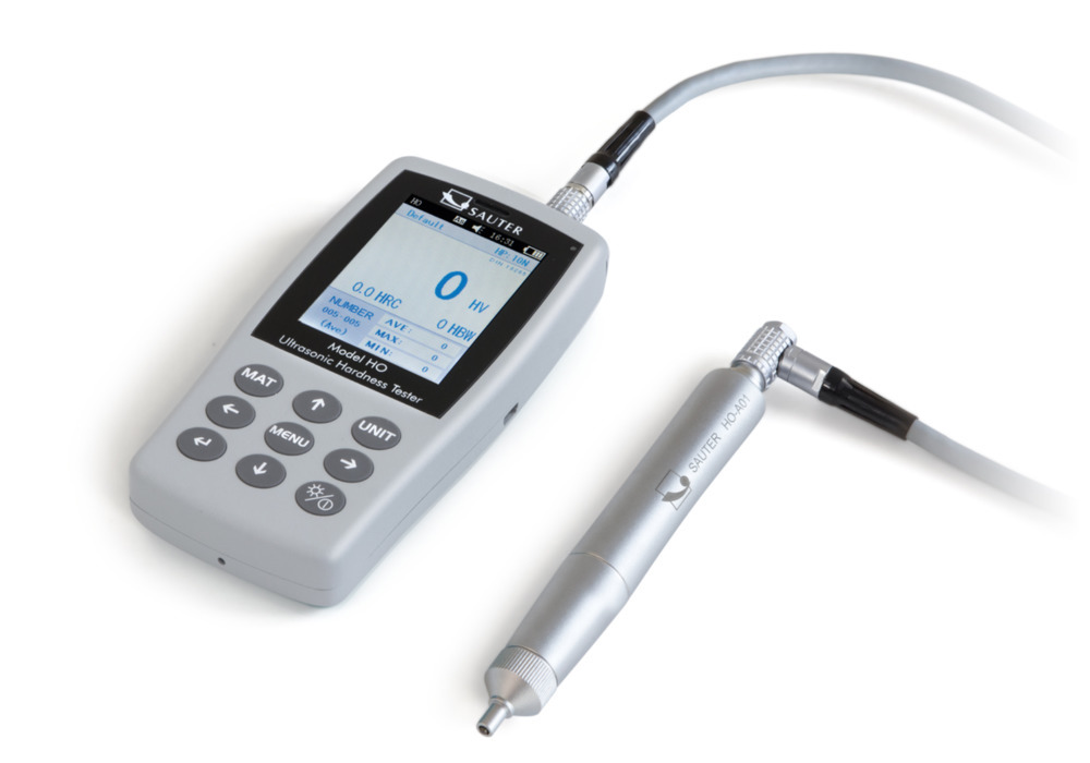 Tester di durezza Sauter a ultrasuoni HO1K, scala di durezza HV 1, peso min. 300g, spessore min. 2mm
